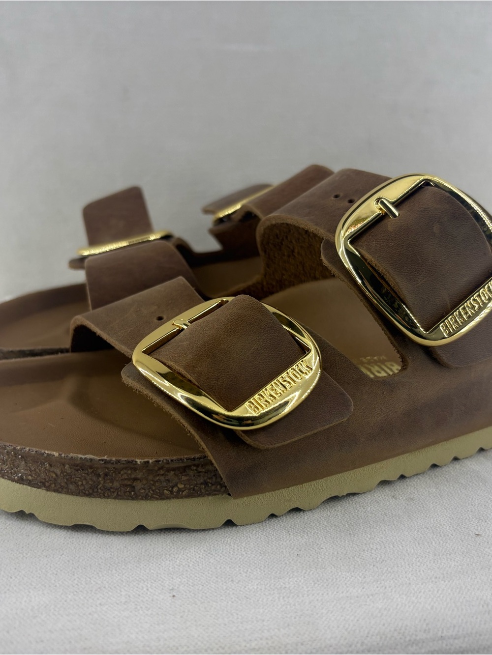 Birkenstock Arizona Cognac /Gold Buckles Narrow 42 NEW - Picture 5 of 8